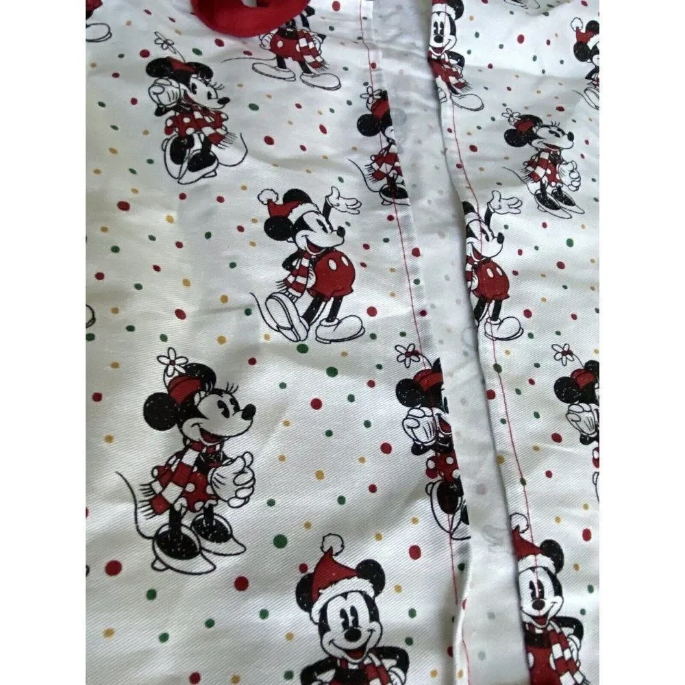 Disney Mickey Minnie‎ Mouse CHRISTMAS Cheer Kitchen Farmhouse Full Apron NEW